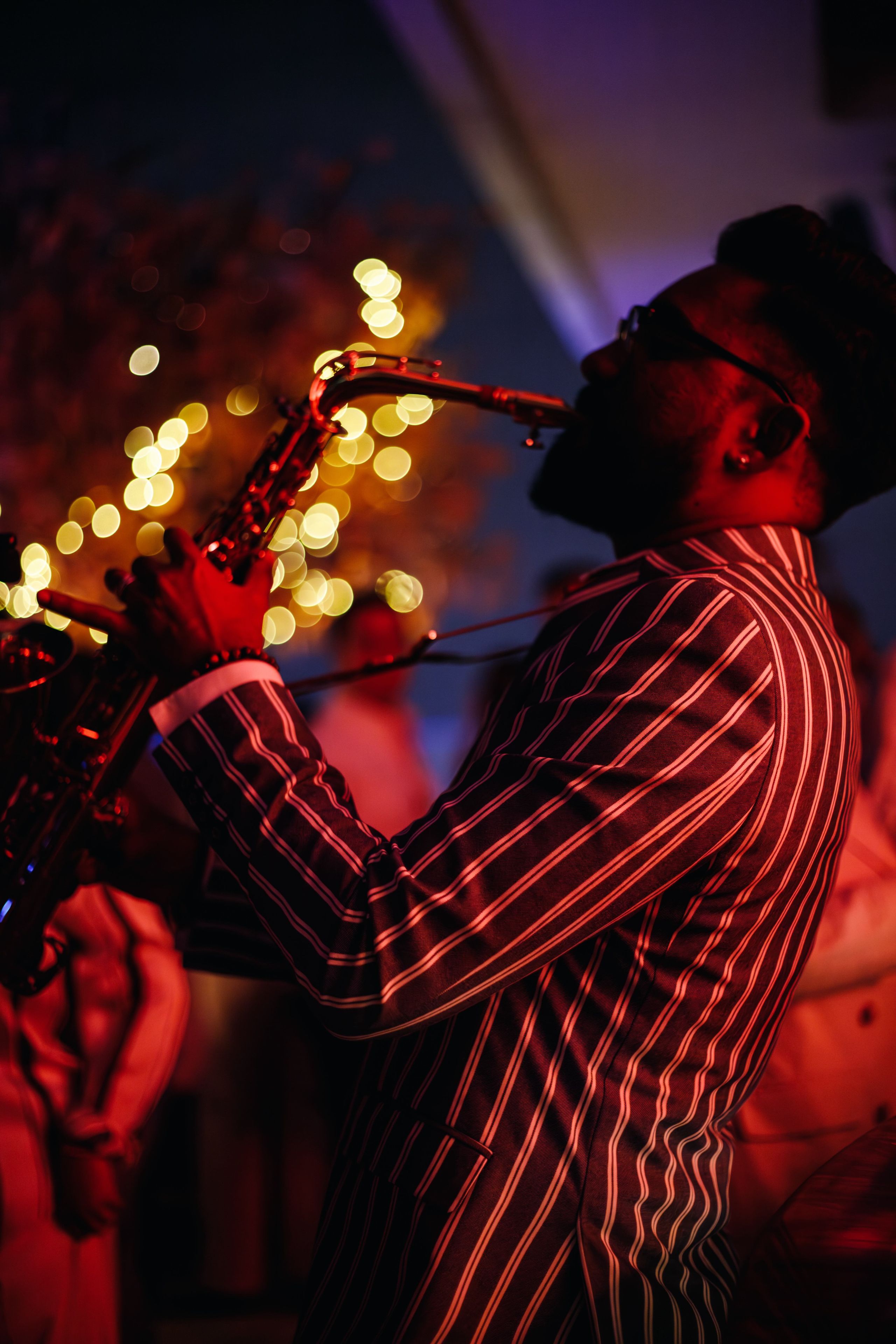 SUSHISAMBA Sax Player entertaining guests at the event