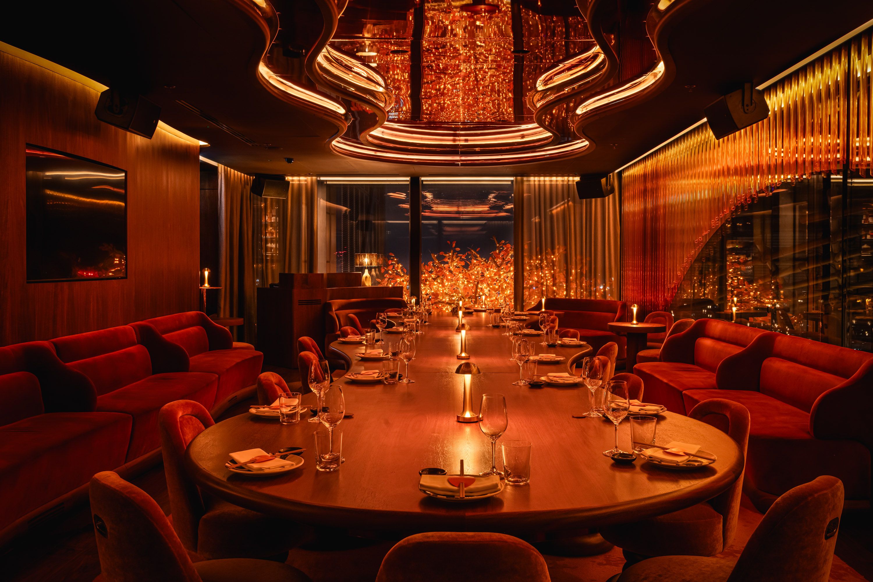 SUSHISAMBA'S SAMBA ROOM London, Private Dining Room, dinner table