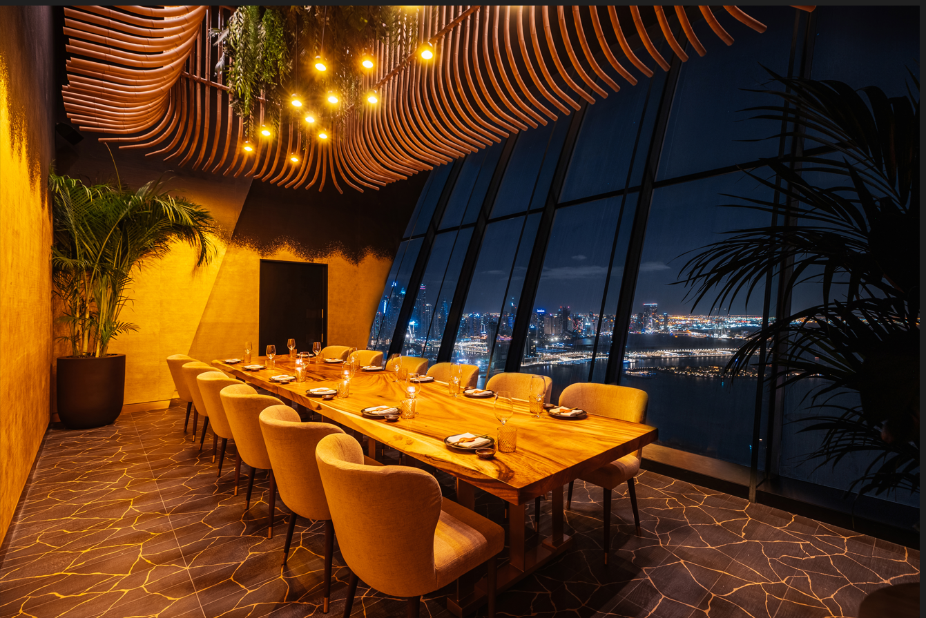 SUSHISAMBA Dubai Private Dining Room at night