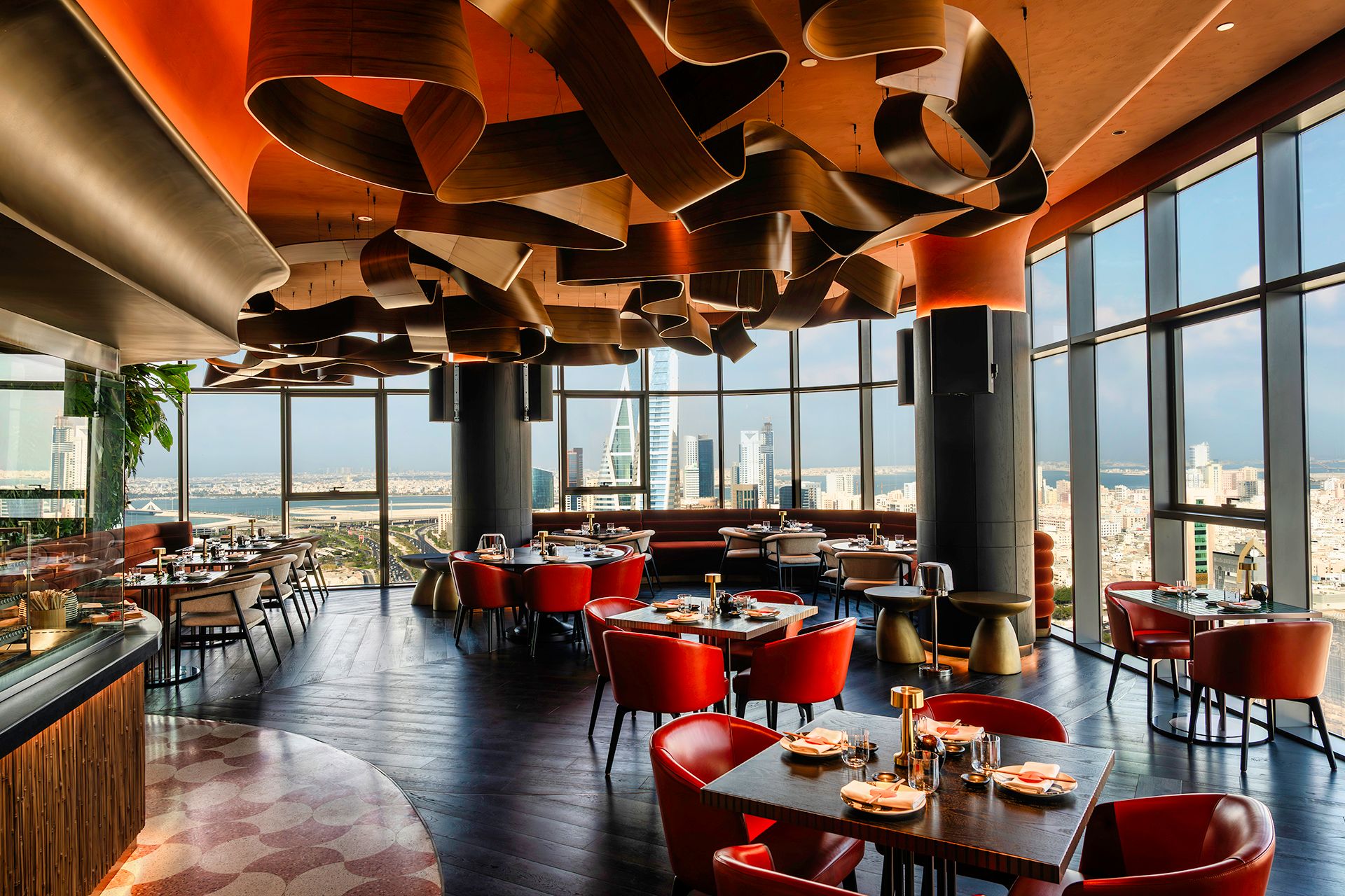 SUSHISAMBA BAHRAIN dining room with a view of the Manama