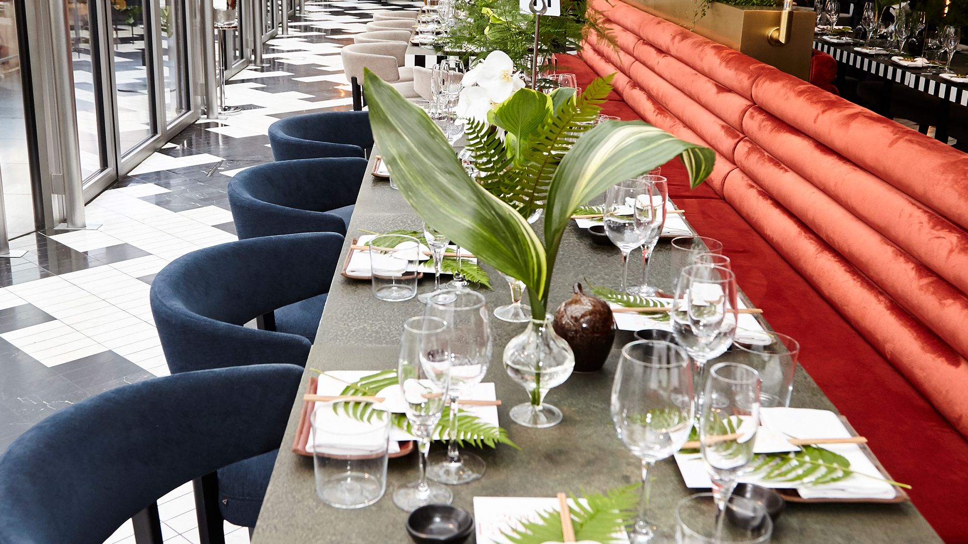 SUSHISAMBA Events, table set up for group dining