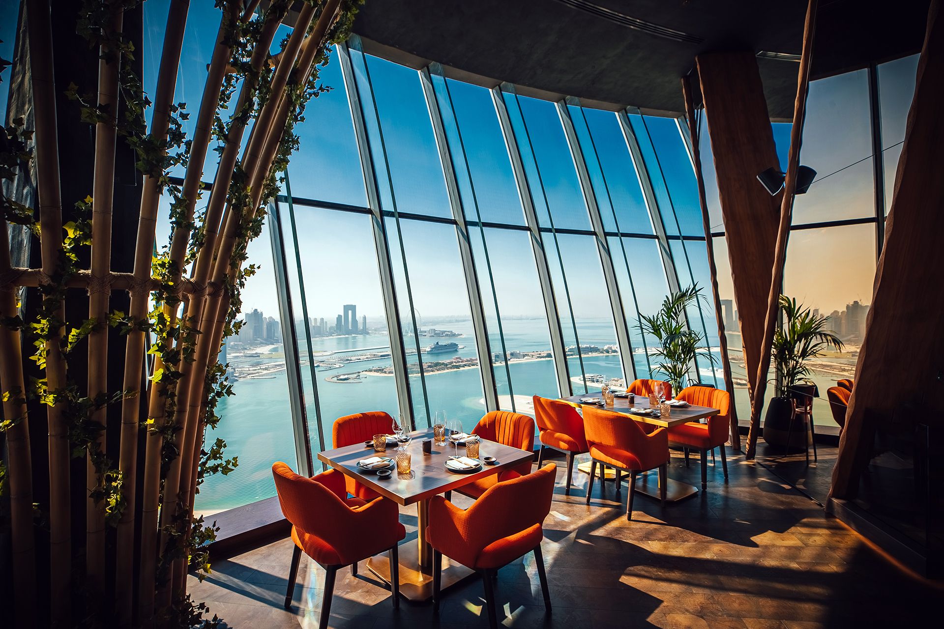 sushisamba dubai dining room with a view
