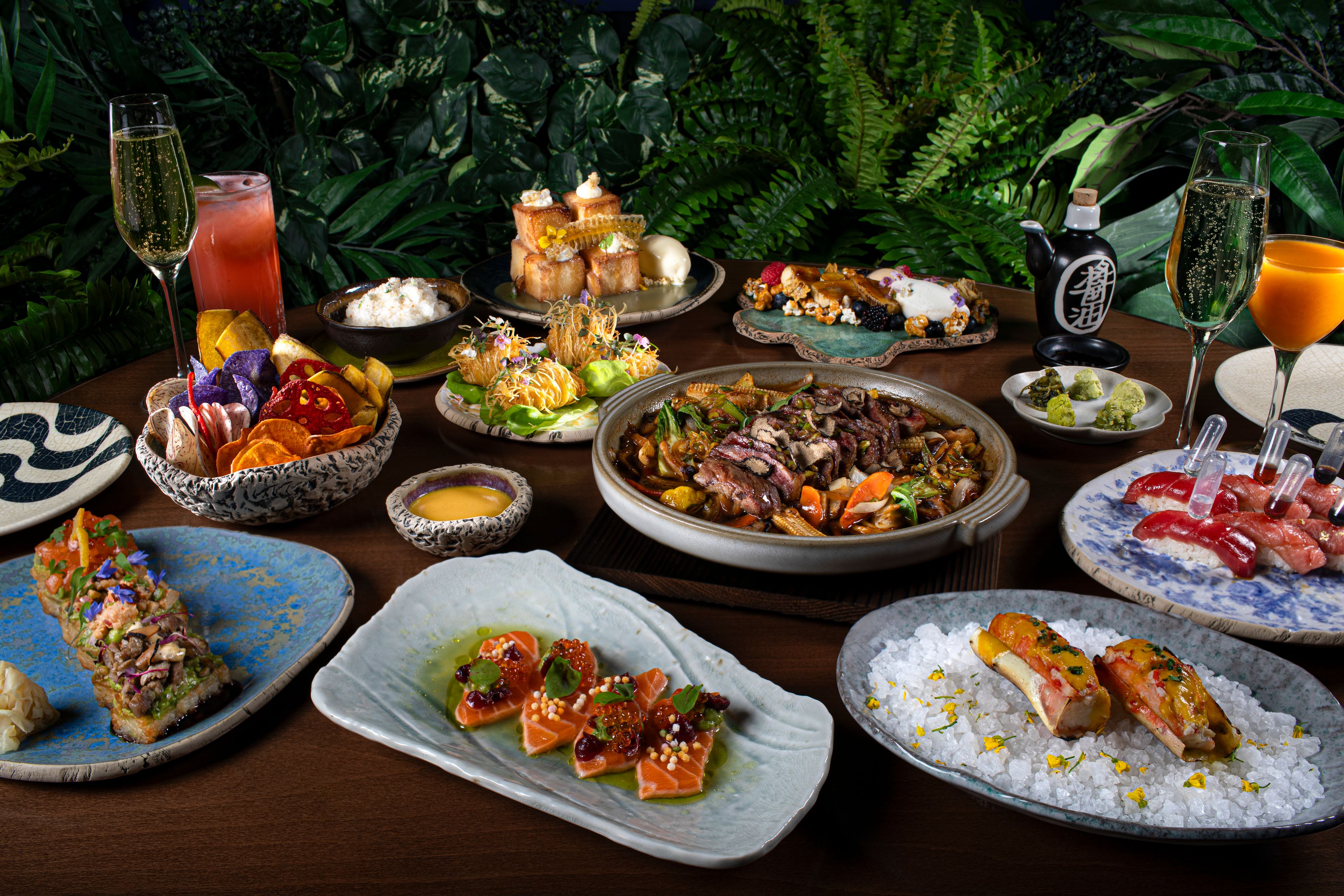 SUSHISAMBA Las Vegas Menu assortment of dishes