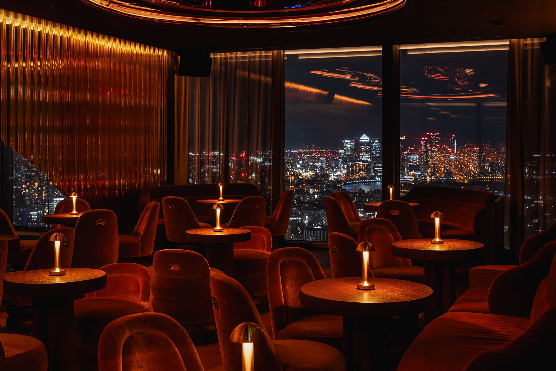 SUSHISAMBA London's, SAMBA ROOM Lounge with cocktail tables