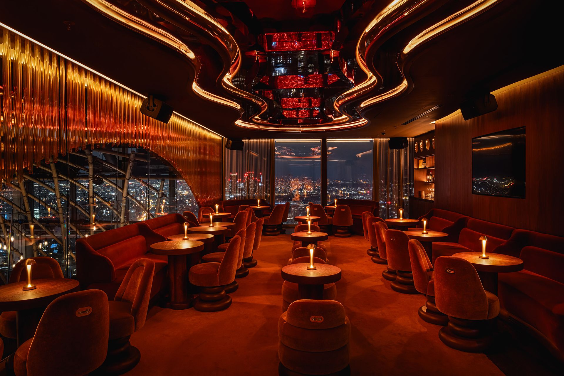 SAMBA ROOM LONDON, LOUNGE AREA with cocktail tables