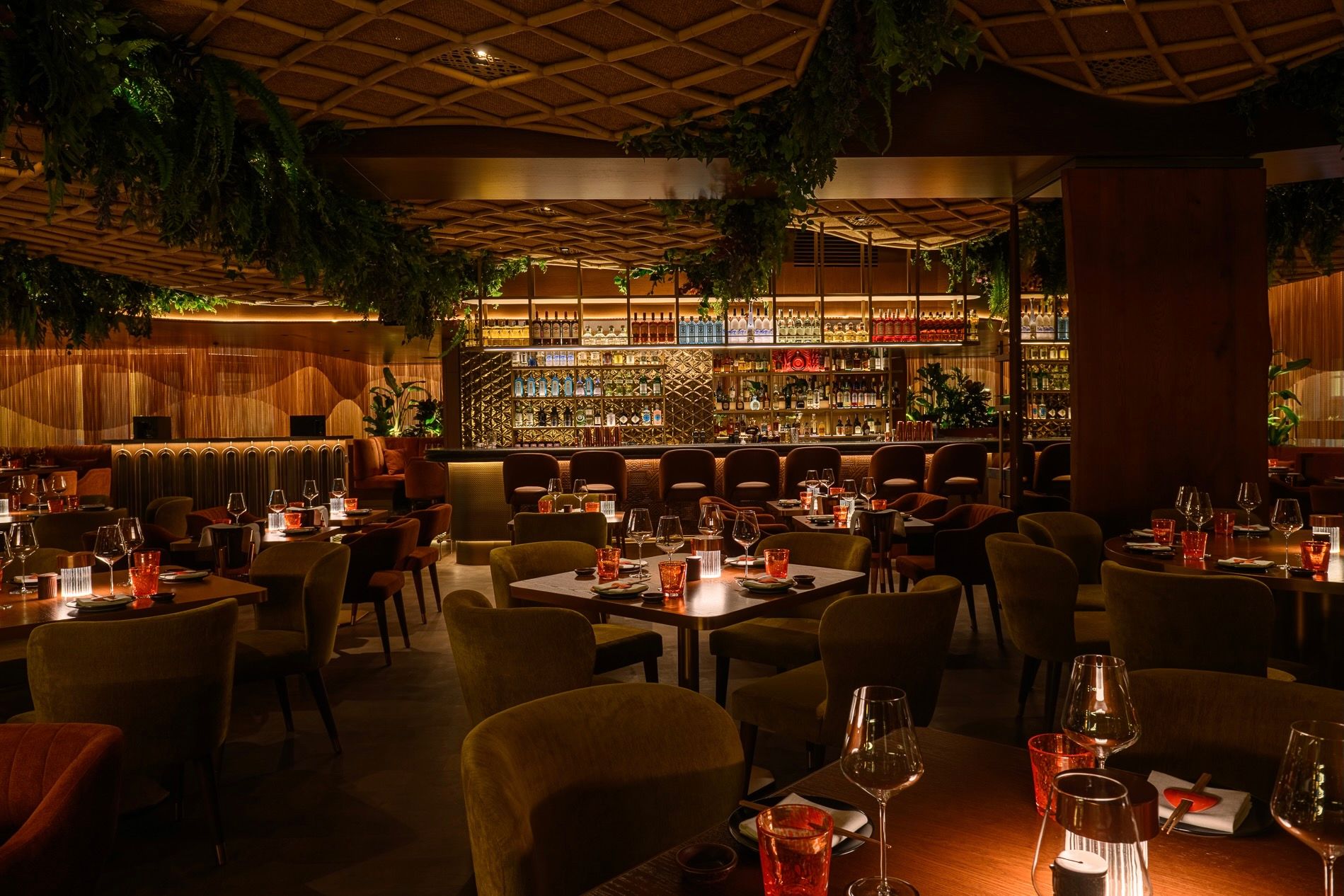 SUSHISAMBA Milan restaurant interior at night