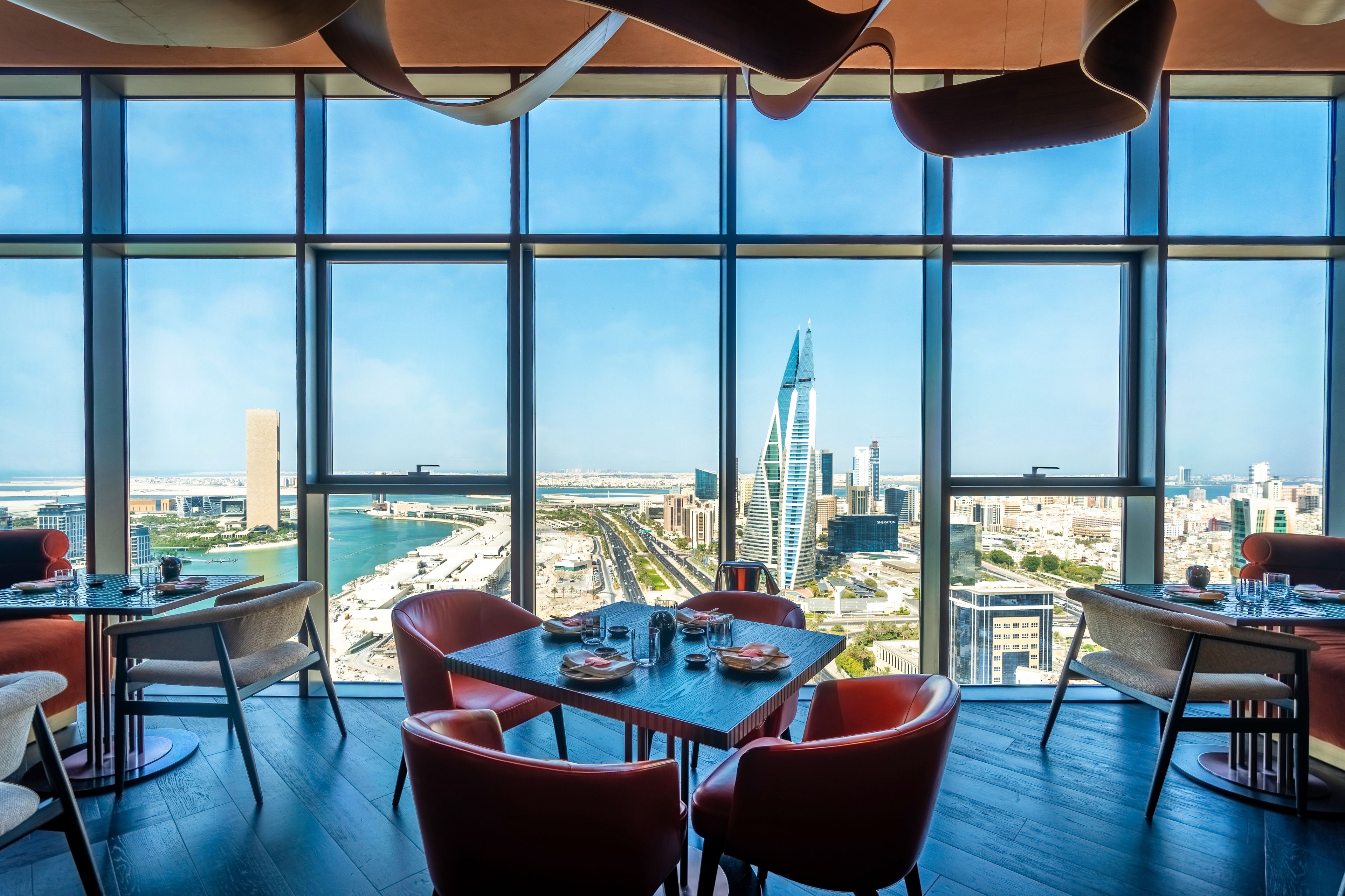 SUSHISAMBA BAHRAIN dining room with a view of the bay