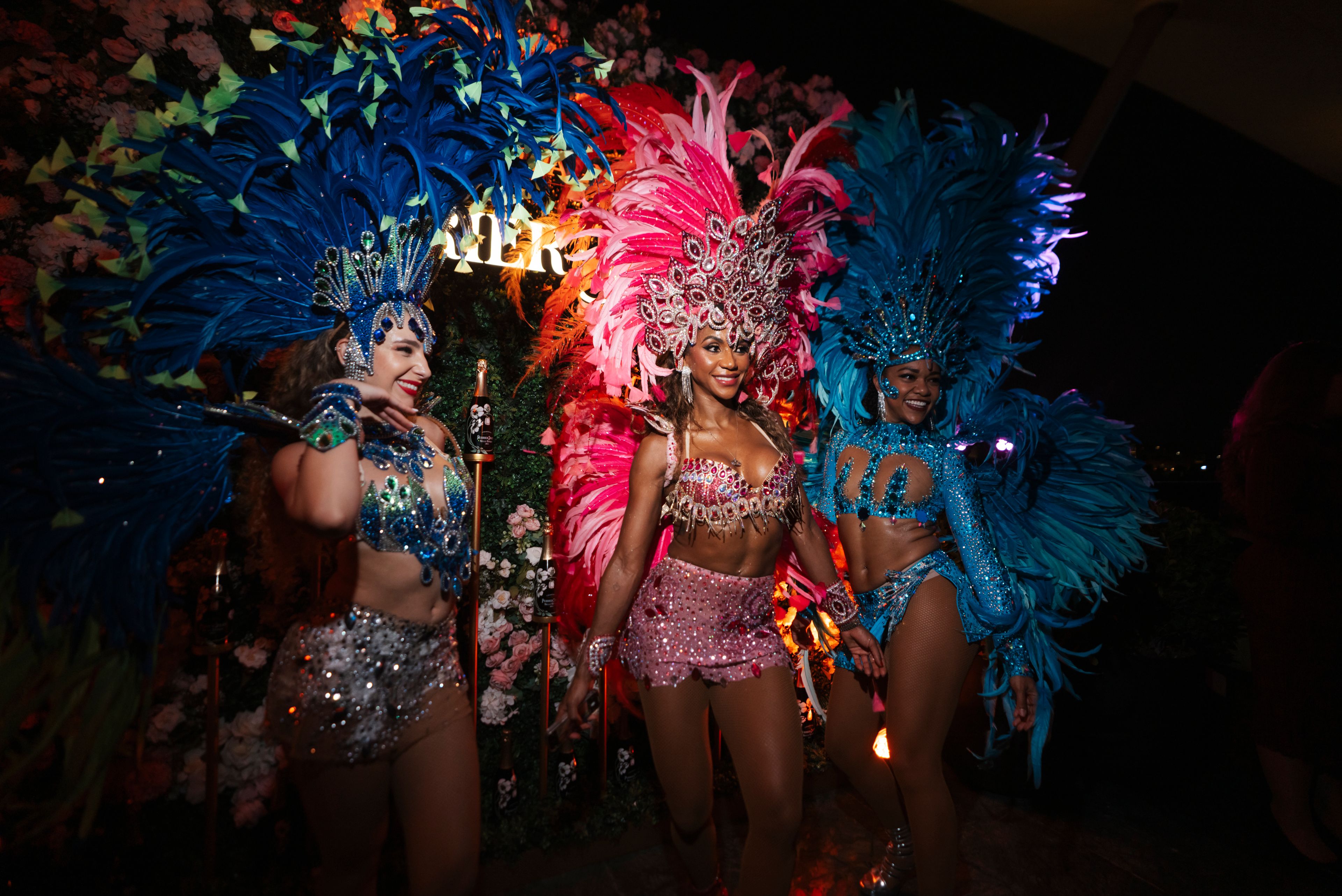 SUSHISAMBA Private Events samba dancers in costumes