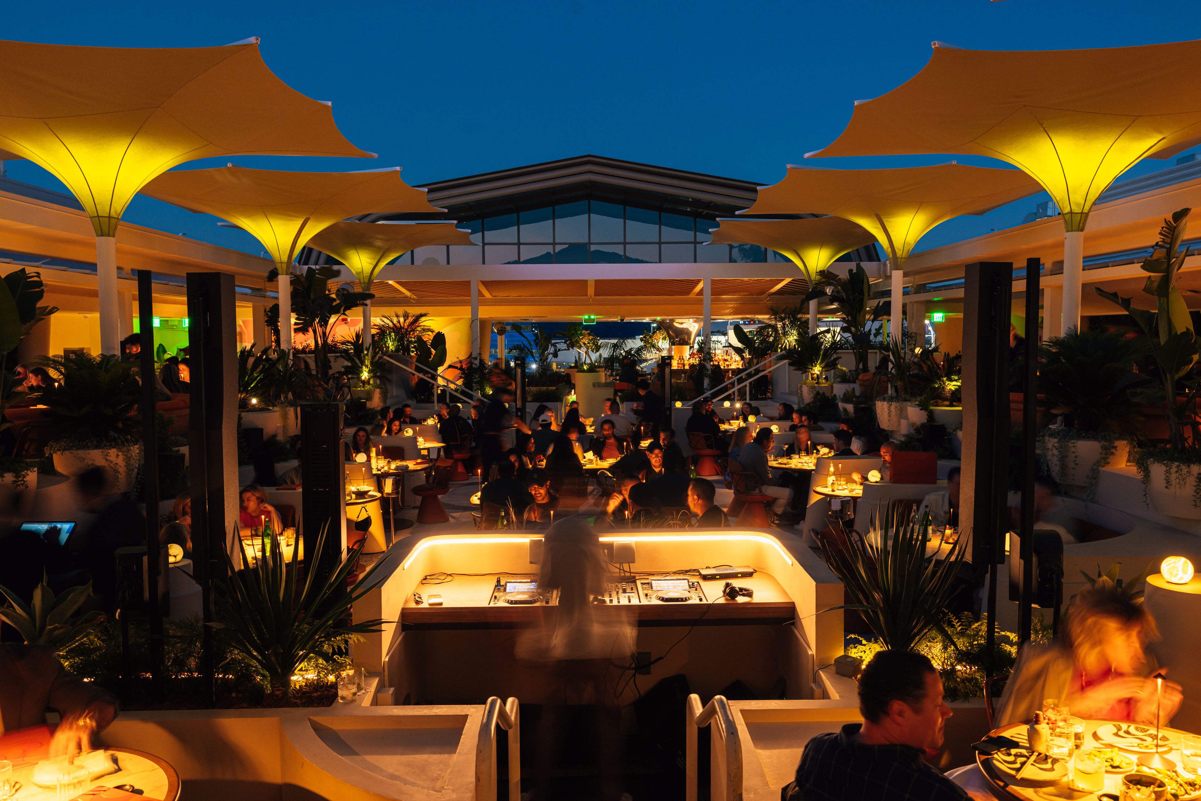 SUSHISAMBA Los Angeles rooftop restaurant & bar in West Hollywood, with stunning views of the Hollywood Hills