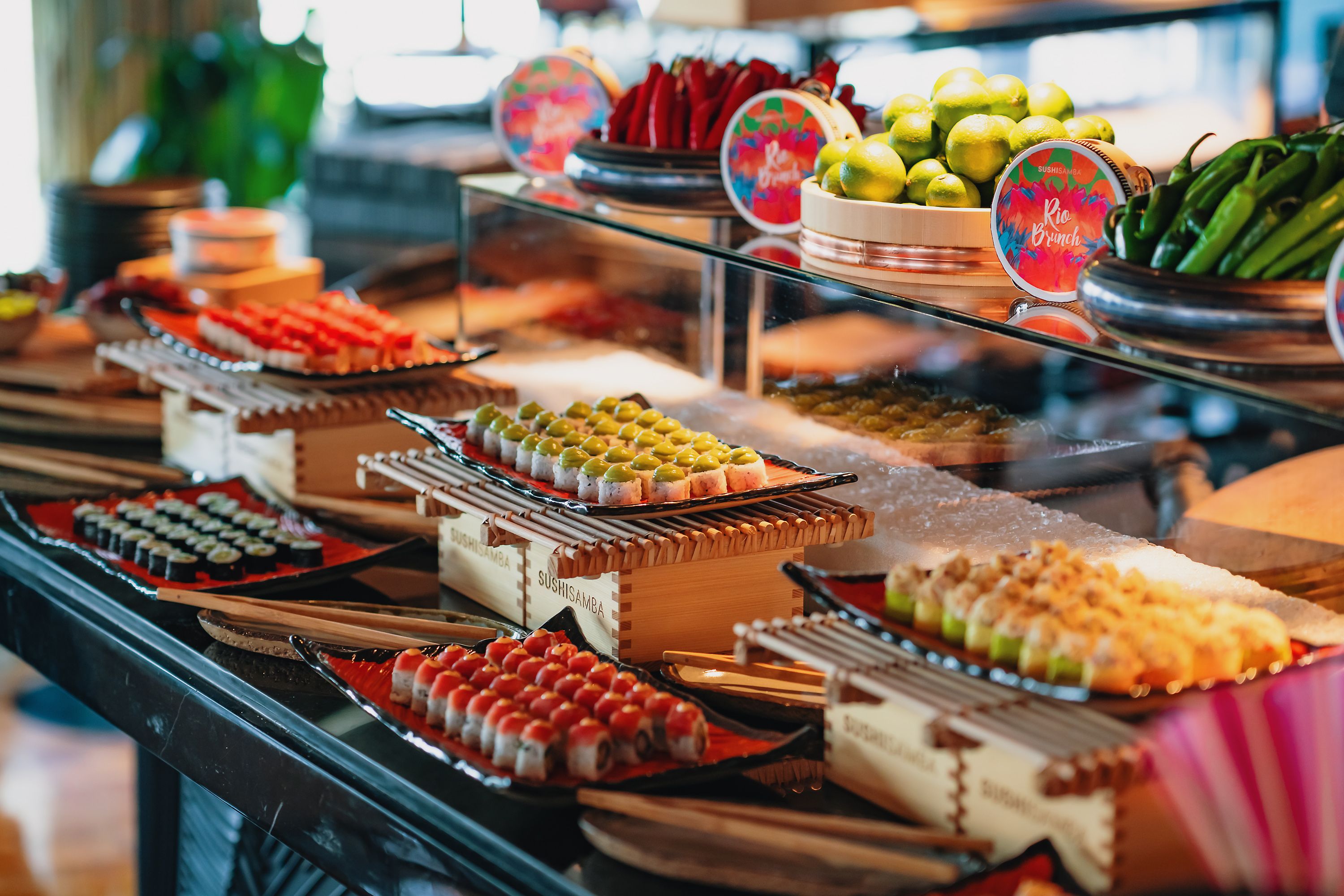 SUSHISAMBA Milano Rio Brunch sushi spread
